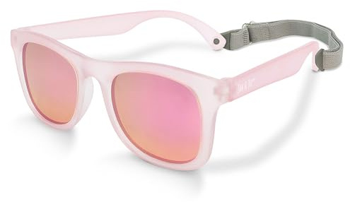 Jan & Jul Occhiali da sole polarizzati per bambini, con fascia per ragazze, 100% protezione UV, Lente Aurora a specchio: lavanda gelida, 6-24 Monate