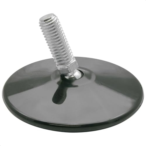 WAGNER Design Verstellfuß/Nivellierfuß mit Kugelgelenk Ø 70 mm, schwarz, Gewindestift M10 x 25 mm, Möbelgleiter - Kunststoff Black - Durchmesser Ø 50 mm inklusiv - Made in DE - 15427901