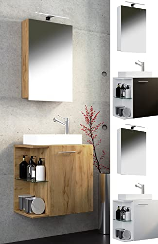 3-TLG Set | Waschplatz für Gäste WC | Gästebad | Waschtisch Toilette | Badezimmer Set - Hausa SC