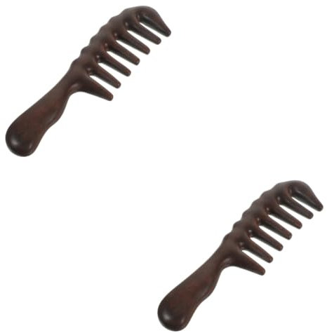 POPETPOP 2stücke Sandelholz Haarkamm Für Damen Breitzinkiger Massagekamm Aus Natürlichem Sanfte Kopfhautmassage Für Gesundes Haar Leicht Tragbar Und Komfortabel Der Anwendung