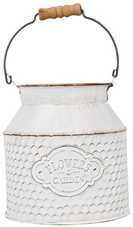 BESPORTBLE 1Stk Zinnvase dekorativ Vintage Milchkanne Wohnkultur Wasserkrug Blumeneimer aus Eisen Blumentopf-Ornament Kaktus schmücken Eimer für Blumenarrangements Blumenbeet Blumenstand Holz
