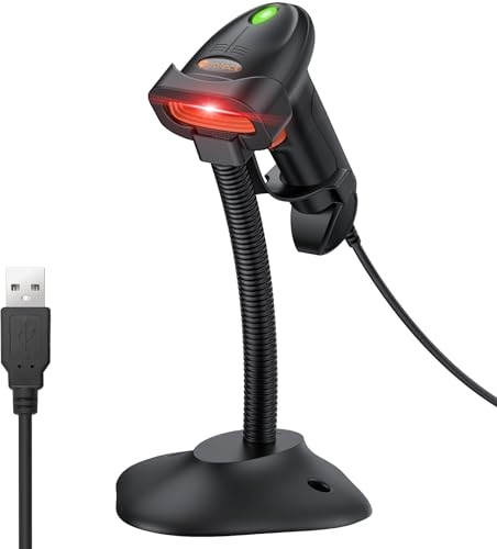 Neoteck Scanner di codici a barre 1D USB Lettore di Codici a Barre CCD Cablato Portatile Supporta il Lettore di Codici a Barre a Scansione dello Schermo per Magazzini Biblioteche e Supermercati