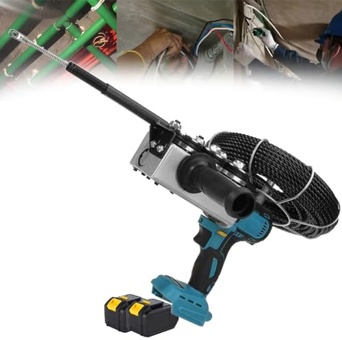 Beachtiful Máquina de Roscado de Alambre para Pared,Cinta Pasacables,Herramienta Profesional de Roscado de Alambre para Cinta Pasacables Inalámbrica,para Trabajos de Cableado Hidroeléctrico