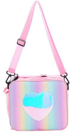 KYEQATY Lonchera para niños, con aislamiento, colorido arco iris, bolsa de viaje con hombro extraíble, accesorio para el hogar, la cocina y la oficina