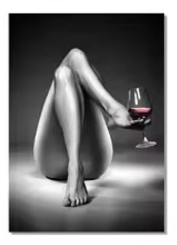 LMYCHENG Mordern Sexy Frauen Wandkunst Bild Leinwanddrucke Poster Nackte Dame Porträt Gemälde für Wohnzimmer Wohnkultur Wandbild 20x30cm Rahmen