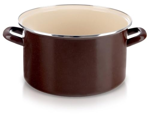 orion group Emaille-Topf Kochtopf Schmortopf emailliert braun Brown 30 cm | 10 L
