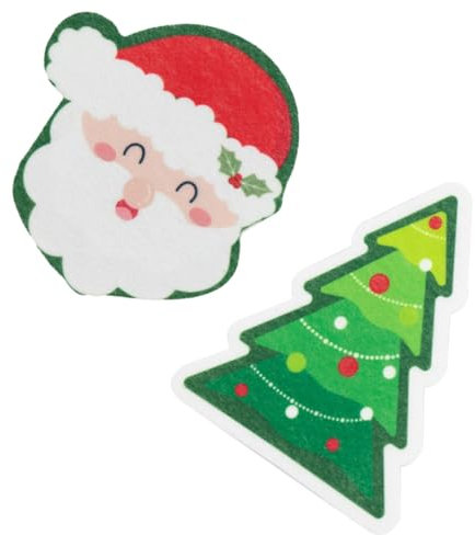 Cabilock 2 Stück-Pack Reinigungsschwämme Küchen Scheuerschwamm Spülschwamm Kunststofffasern Für Geschirr Töpfe Vielseitig Einsetzbar Mit Weihnachtsmotiven