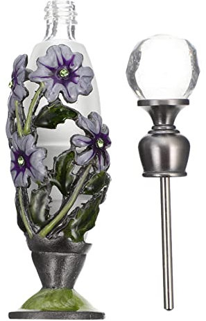 Mikinona Botella De Vidrio para Aroma 1 Unidad 7 Ml Estilo Oriental Portátil para Aromaterapia y Hogar