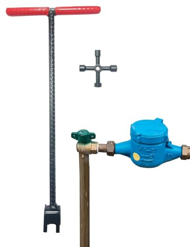 Kustimantu Werkzeug für Wasserzähler, T-Stück für Zählventile, Schlüssel für Absperrventil, für Klempnerei, Haus, Garten, Bewässerung im Freien