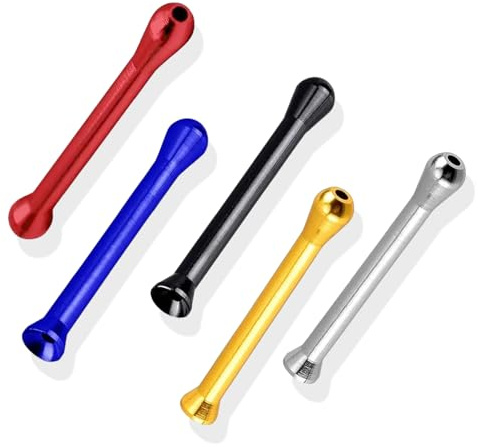 fKiZanthene Lot de 5 Pailles Réutilisables en Métal Multicolore, Paille Métallique en Alliage d’Aluminium pour Dégustation Aromatique et Boissons à la Maison ou au Bureau