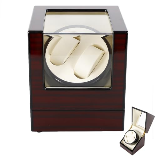 TONFEION Uhrenbeweger 2 Uhren, Automatik Uhrenbox Luxuriöser Watch Winder, Uhrenständer Box Schmuckschatulle, Uhrenkasten Automatische Uhrenbeweger für Automatikuhren, Geräuscharm Uhrendreher