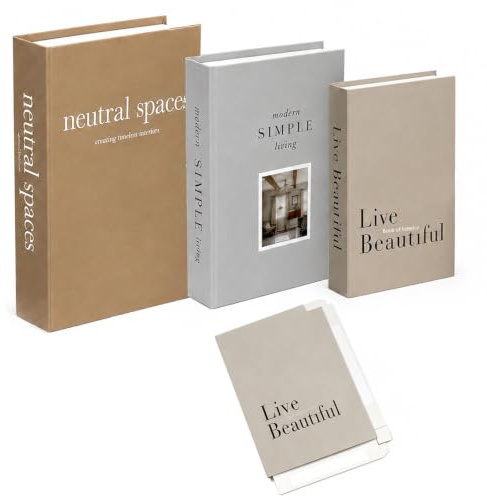 3PCS Flat Fake Books Faux Book Decorative Books for Display Shelf Decor