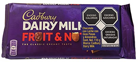 Cadbury Fruit and Nut Chocolate Bar, 110g