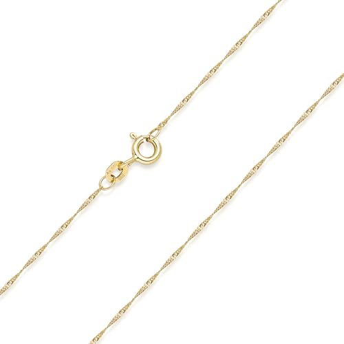 MATERIA by Matthias Wagner Halskette 585 Gold Kette Frauen Mädchen Singapurkette 42 45 50cm