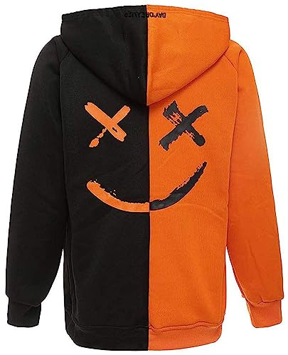 XIAOYAO Felpa da Uomo con Cappuccio Techwear Hip Hop Unisex Streetwear Patchwork Jumper Sportiva Maglia