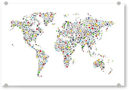 artboxONE Acrylglasbild 45x30 cm Reise World Map of Stars Bild hinter Acrylglas - Bild Weltkarte Sterne Weltkarte