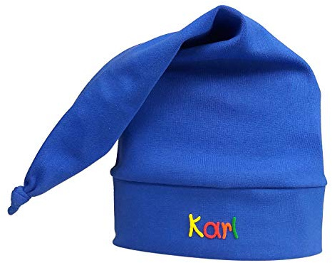 Zipfelmütze Hellblau mit Namen - Mütze für Kinder Winter personalisiert in verschiedenen Farben - Wintermütze Kindermütze Mädchen Junge mit Wunschbeschriftung