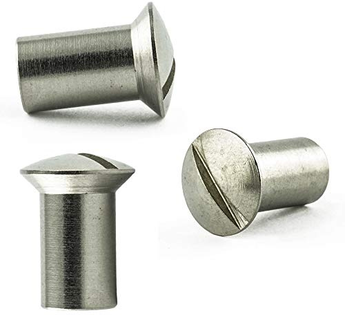 M4 x 12 mm (50 Stück) Hülsenmuttern mit Linsenkopf und Schlitz - Edelstahl VA A1 V1A - Hülsen-muttern rostfrei | AGBERG