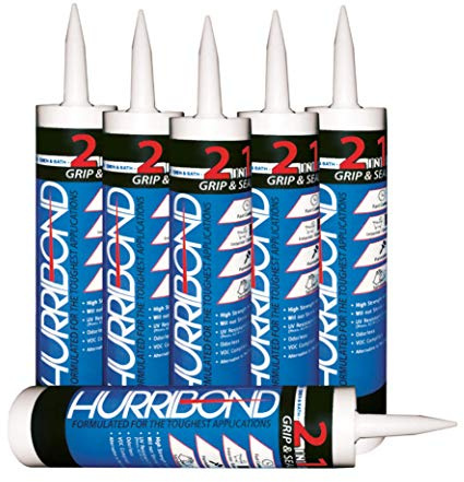 Hurribond 2-in-1 Adhesive and Caulk 6-Pack Gray