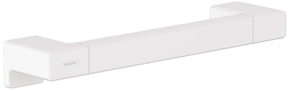 hansgrohe AddStoris - Haltegriff Dusche, Haltestange Bad, für Wandmontage, verdeckte Befestigung, Badezimmer Zubehör, Mattweiß, 41744700