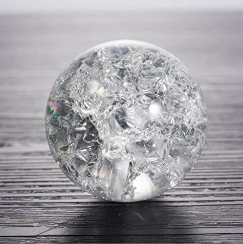 HUANSUN Bola de Cristal de Cuarzo, Esfera de canicas, Adornos de Fengshui, Fuente de Agua rocosa, Bola de bonsái, decoración del hogar, Transparente, 60 mm