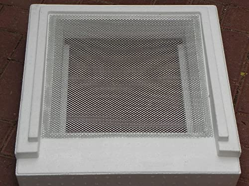 Generisch 2 Flachboden m.3 cm Flugbrett/Flugnase f. DNM Styropor-Beute/Segeberger Zargen 53x50cm 10cm h. Alu-Lüftungsgitter Imker Imkerei