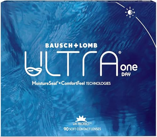 ULTRA ONE DAY lentillas, diarias, 90 unidades, +03,75 (Positivo) | Bausch + Lomb, esféricas, 16 horas de comodidad, protección 95% UVB y 50% UVA, lentillas diarias, 8.6 BC, 14.20 DIA, Positivo