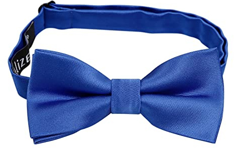 Alizeal vorgebundene Jungen Fliege Einfarbige verstellbare Fliege, RoyalBlau