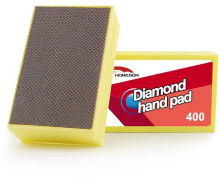 HOMESOM Galvanisierte Diamant-Handpolierpads 400 Körnung Glas Schleifpad Stein Marmor Keramik Hand DIY Werkzeug