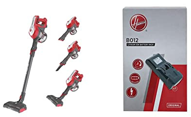 Hoover HF122RH Aspirateur Balai sans Fil Multifonction Ultramaniable, Puissant 22V,Grande Autonomie 40min, Electrobrosse + Eclairage LED, Léger 2.6kg Vidage Facile, Grande Cassette 0,9L