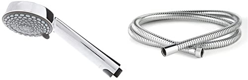 Aqualisa 901506 Harmony Handset/Shower Head, Chrome, Grey & 164516 Shower Hose, 1.5m, Chrome-Plated Stainless Steel, 1.69 in*12.63 in*8.3 in