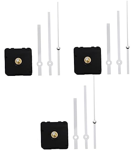 DOITOOL Uhrwerk Mit Zeiger Silbern Lautloses Quarz Uhrwerk Für Uhr Reparatur DIY Set Für Basteln Präziser Taktmechanismus 3 Stück