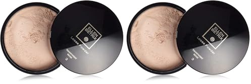 Ellen Betrix Loose Powder Transparent Beige 3, Transparentes Fixing Powder für ein mattes Finish, Mit praktischer Puderquaste und cleverem Dosierer, (1 x 15 g ), 15g (2er Pack)