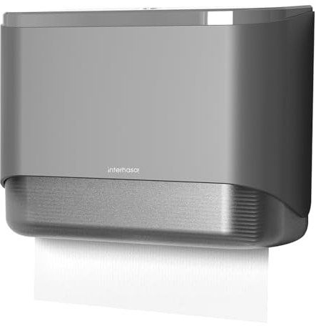 Interhasa! Distributeur de papier serviettes pour salle de bain et cuisine - Montage mural, multi pliable pour le bureau (argent)