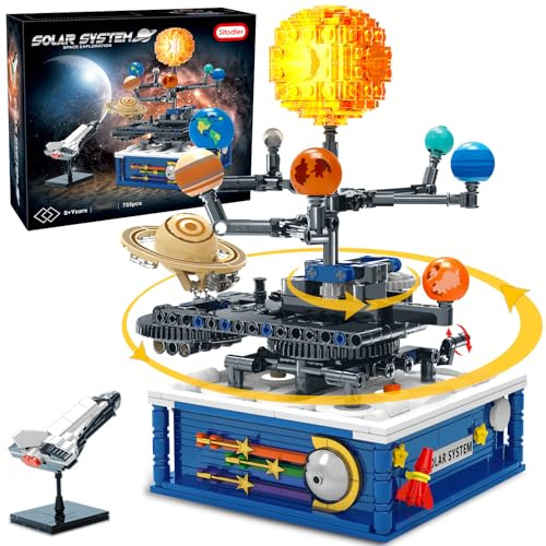 Sitodier Rotatable Solar System Building Toy, 758pcs Space Exploration Building Blocks Set for Kids 6+ Years Old, Educational Toy Gifts for Boys Girls Ages 8 9 10 11 12 13