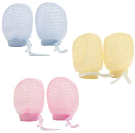 JCUGSBS 3 Paires Moufle bébé Naissance Moufles bébé Gants Nouveau né, Mitaines pour bébé, Moufles de Protection Anti-griffure pour bébé 6-12 Mois Bébé Fille Garçon (6-12 Mois)