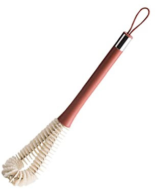 KOMBIUDA Long Handled Cup Brush, Supple Nylon Bristles, Reaches Bottle Corners, Keeps Shape, Hanging Rope, for Cups and Bottles, Home Cleaning Tool