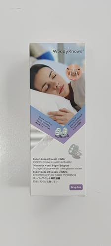 Dilatador nasal Super-Support de WoodyKnows, mejora el flujo de aire durante el sueño y los deportes, alivia la congestión nasal y los ronquidos relacionados con la nariz (M 8Piezas)