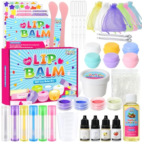 Lipgloss Selber Machen, JUYRLE Lippenbalsam Making Kit, Feuchtigkeitsspendend Mädchen Lip Gloss Lippenstift DIY Herstellungsset Set, Einfaches & Lustiges Kosmetik Make Up Geschenk für Frauen/Kinder
