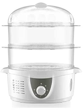 Cooking Pot, 3 Layer Household Electric Steamer Food Cooker Steamed Egg 6 Gear Timer Boiler Breakfast Machine Automatic Power Off