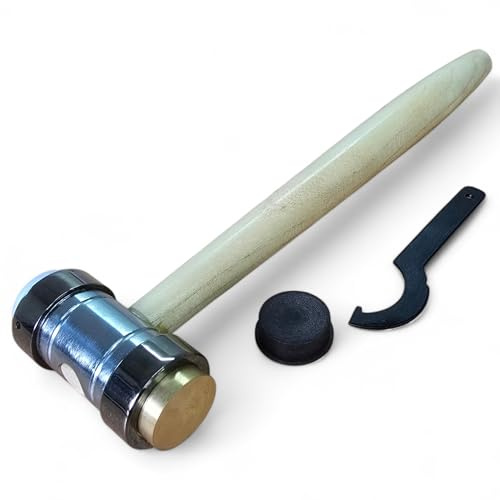 Martillo combinado para joyeros, martillo 3 en 1 de nailon, latón y fibra para joyería, 3 caras intercambiables, herramientas de manualidades PTL®