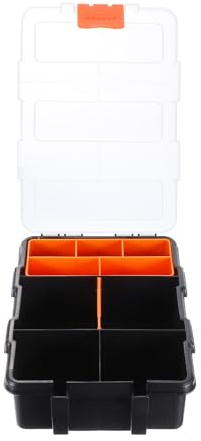 sourcing map Toolbox Organizer Portable Plastic Hardware Organizer Box Small Accessories Toolbox with Removable Dividers & Compartments for Screws Nails