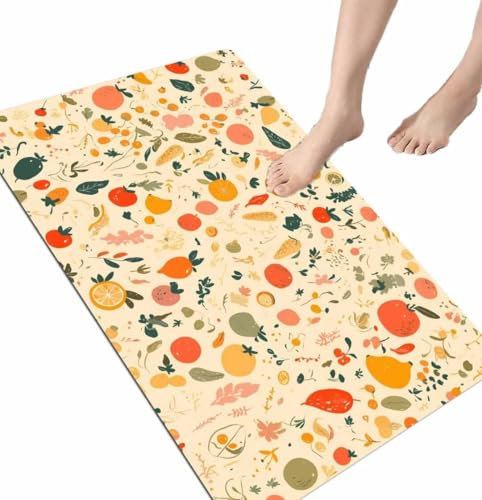 Funny BatMat Steinteppich, 81,3 x 119,4 cm, super saugfähig und rutschfest, waschbar, schnell trocknend, Badematte, Duschmatte für Badezimmer und Außendusche