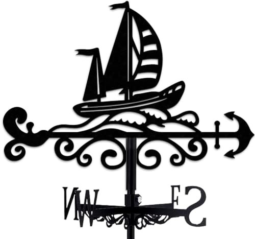 INFUNLY Veleta para veleros retro veleros veleros veleros barco velero metal grifo velero hierro velero barco pirata indicador de dirección del viento hueco para exteriores jardín decoración 14,1 x