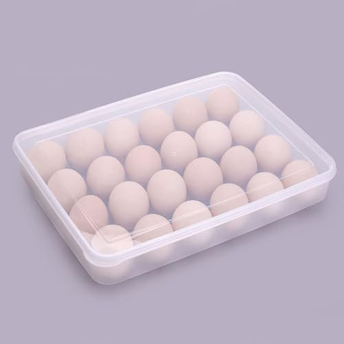 Réfrigérateur Conteneur D'oeuf Organisateur de Porte-œufs en Plastique pour Cuisine, Boîte de Rangement à 24 Compartiments, économie D'espace, Organisateur Multifonctionnel,