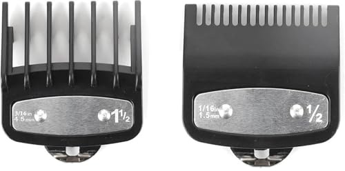 YXL Haarschneidemaschinenschutz, mit Metallclip, professionelle Haarschneidekämme, Ersatzschutz für Haarschneidemaschinen, Schwarz, 2 Stück