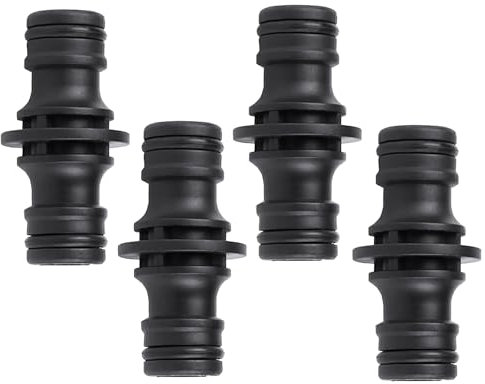 4 Stück Doppelstecker Gartenschlauch Verbindungen, Schlauch Kupplung, Extender Verlängerung Kupplung Verbindungsteil Zwei Wege Kupplung, für Garten und Haus Schlauch