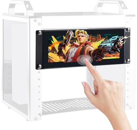 GeeekPi 7.84 inch 1280 x 400 Capacitive Touchscreen LCD Display 2U Rack Mount Monitor for DeskPi RackMate T1/T0/T2/T1 Plus/T0 Plus/TL1 Network Cabinet & 10-Inch Mini Server Rack