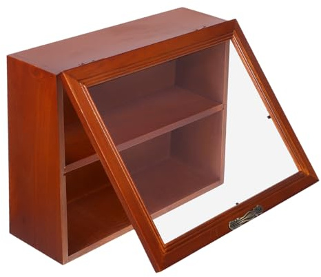 SOIMISS Vitrina Coleccionista Vintage de Escritorio Madera Maciza y Acrílico, Organizador Fuerte y Resistente Adecuado para Exhibir y Almacenar Figuras y Artesanías en Casa
