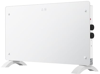 DONYER POWER 1500W Konvektor-Heizung, ultradünne Wandmontage oder freistehend, ultra-weiße Glasscheibe